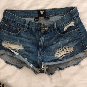 bdg blue denim jean shorts
